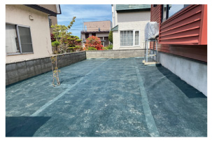 防草シート敷き_施工写真